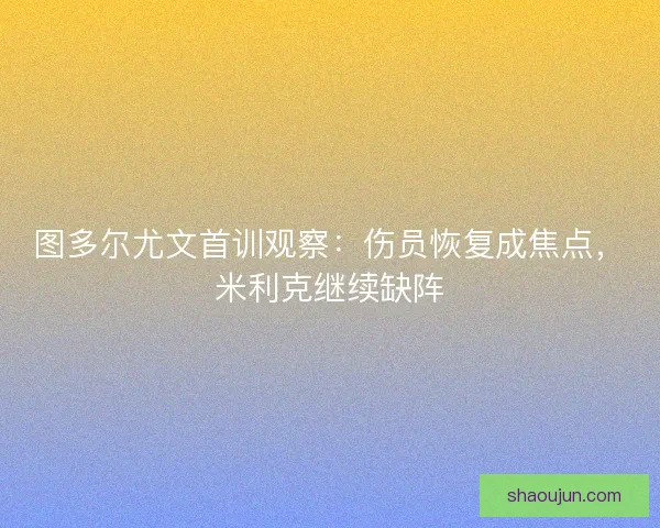图多尔尤文首训观察：伤员恢复成焦点，米利克继续缺阵