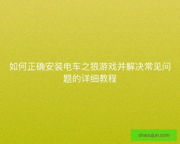 如何正确安装电车之狼游戏并解决常见问题的详细教程